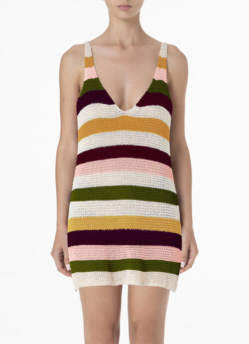 Vestito corto donna Me Fui multicolor in maglia