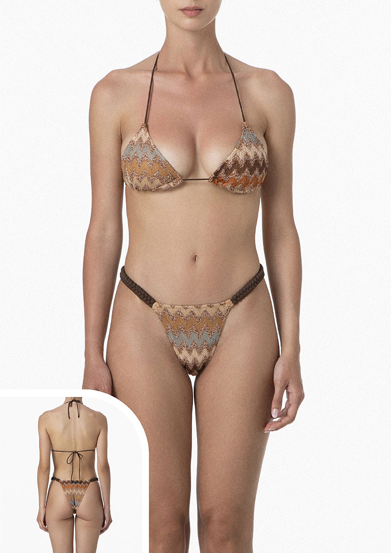 Bikini Donna Me Fui Triangolo con Slip fisso Multicolor