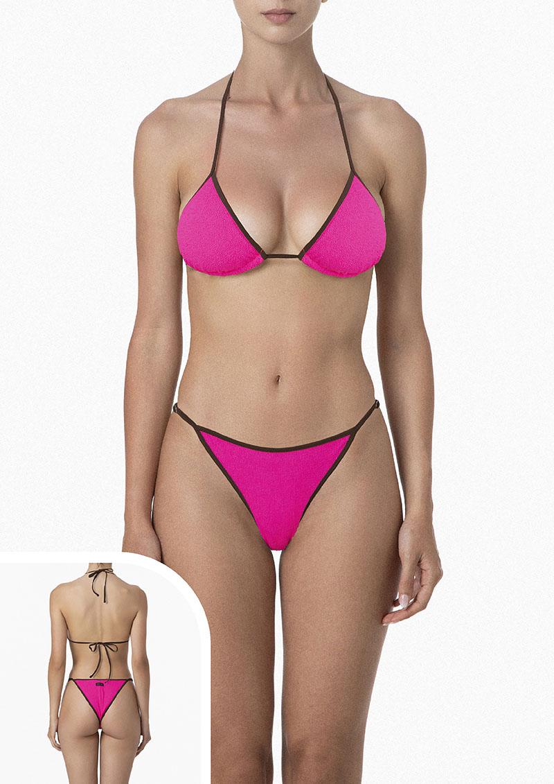 Bikini Donna Me fui Triangolo con Slip regolabile Fucsia
