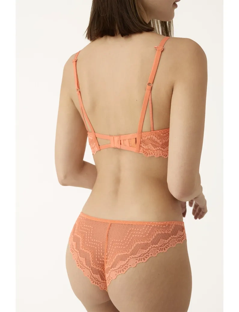 Slip Brasiliana Promise in Pizzo Geometrico Mandarina - immagine 6