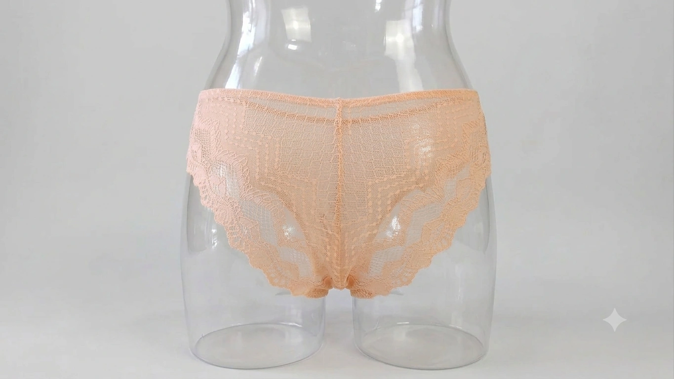 Slip Brasiliana Promise in Pizzo Geometrico Mandarina - immagine 2