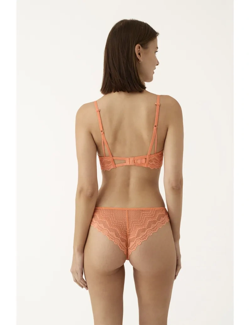 Slip Brasiliana Promise in Pizzo Geometrico Mandarina - immagine 4