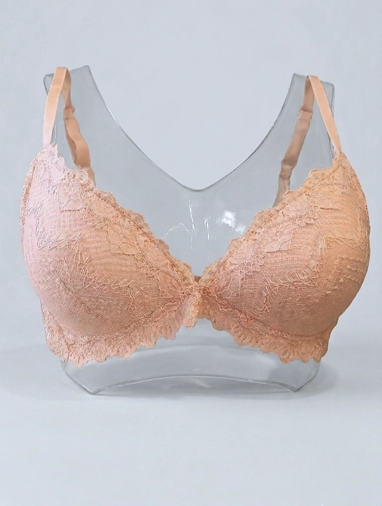 Reggiseno triangolare imbottito Promise in pizzo mandarina senza ferretto